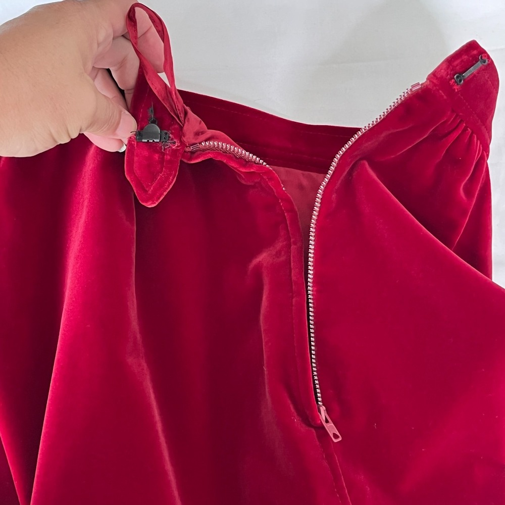 Saint Laurent Rive Gauche‎ Vintage Velvet Pencil Skirt Womens XS (FR38) Wine Red - Picture 5 of 8